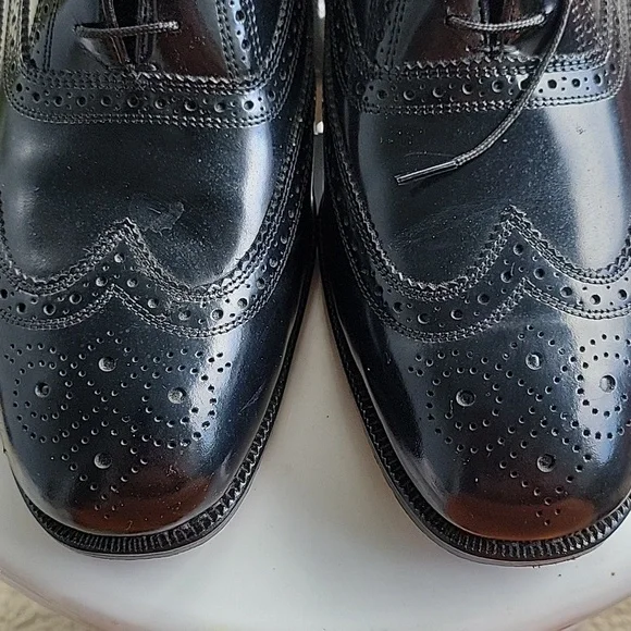 Classic Florsheim Lexington Wingtip Black Brogue Men's OxfordShoes Size 9